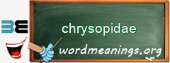 WordMeaning blackboard for chrysopidae